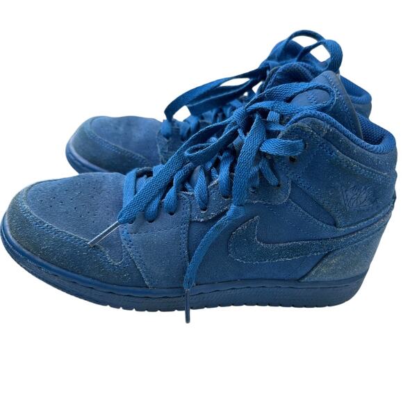 Nike Shoes - Nike Air Jordan 1 Retro High Top Blue Suede Sneaker 4 Youth
